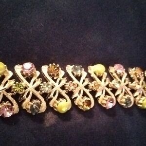 Gold and Yellow Criss-Cross Bracelet